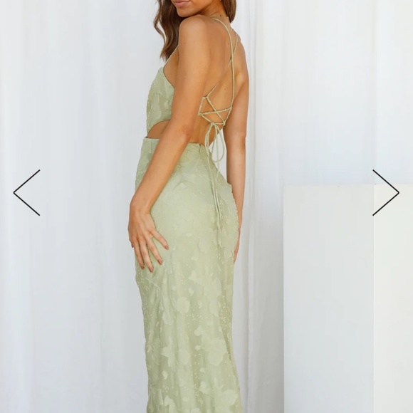 Hello Molly Rainbow Glow Midi Dress Sage - Picture 3 of 6